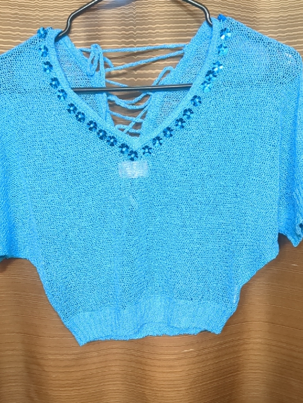 Blue Crochet Top